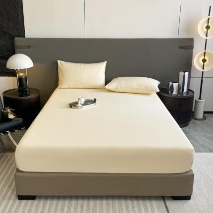 91家纺网 家纺一手货源 找家纺 卧趣家纺 2023新款全棉老粗布单品系列单床笠 月白-白