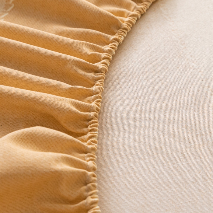 91家纺网 家纺一手货源 找家纺 卧趣家纺 2023新款全棉老粗布单品系列单床笠 旷野-桔