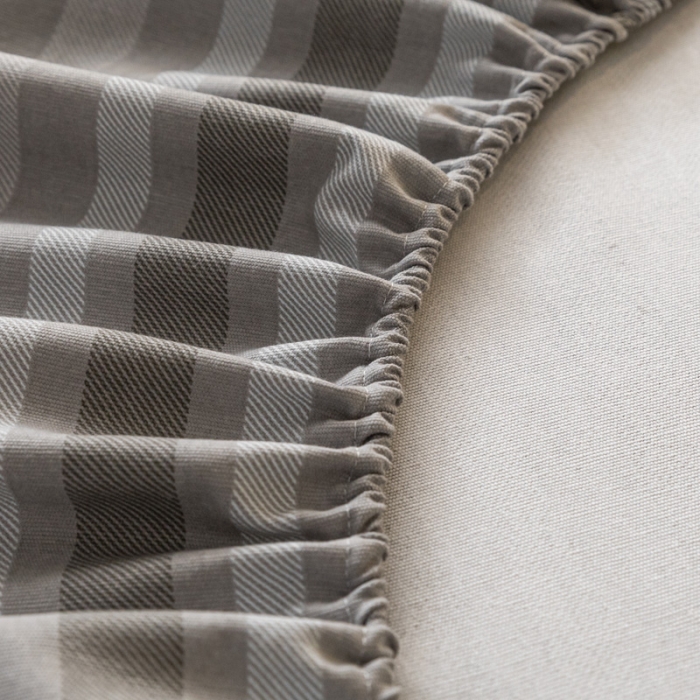 91家纺网 家纺一手货源 找家纺 卧趣家纺 2023新款全棉老粗布单品系列单床笠 晴山-灰