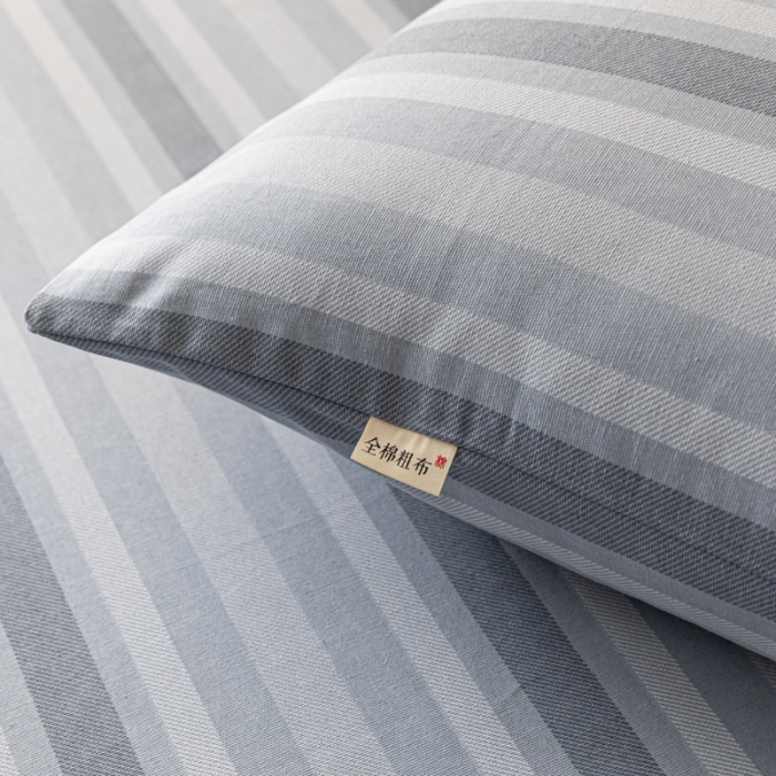 91家纺网 家纺一手货源 找家纺 卧趣家纺 2023新款全棉老粗布单品系列单床笠 晴山-兰