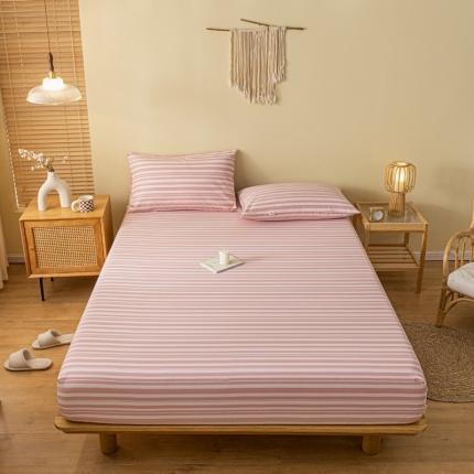 卧趣家纺 2023新款全棉老粗布单品系列单床笠 素采-粉