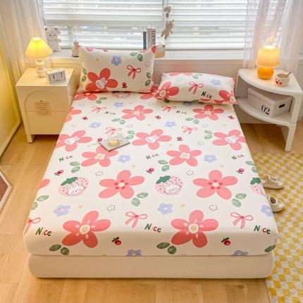 卧趣家纺 2023新款全棉老粗布单品系列单床笠 花样甜心