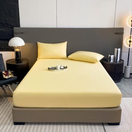 卧趣家纺 2023新款全棉老粗布单品系列单床笠 月白-黄