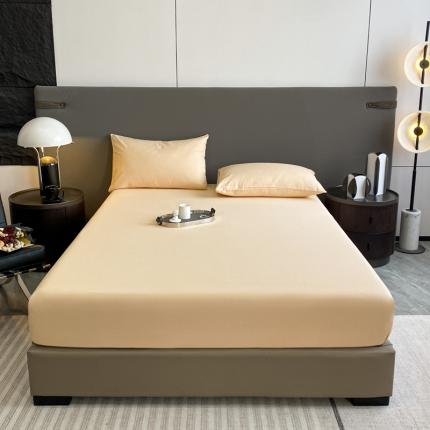 卧趣家纺 2023新款全棉老粗布单品系列单床笠 月白-桔