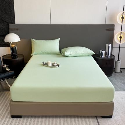 卧趣家纺 2023新款全棉老粗布单品系列单床笠 月白-绿