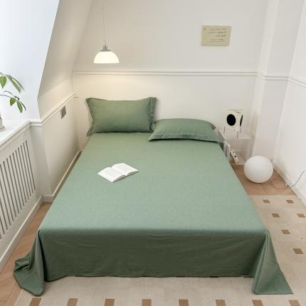 91家纺网 家纺一手货源 找家纺 （总）嘉汀兰 2023新款全棉色织水洗棉纯色撞色款单床单