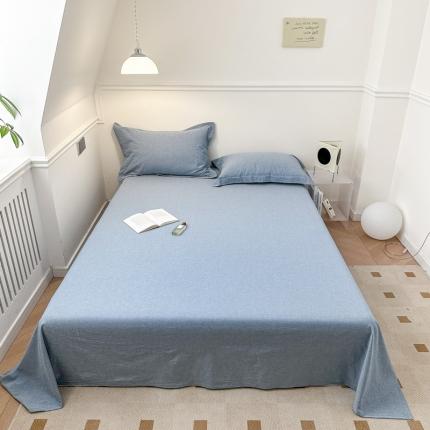 91家纺网 家纺一手货源 找家纺 （总）嘉汀兰 2023新款全棉色织水洗棉纯色撞色款单床单