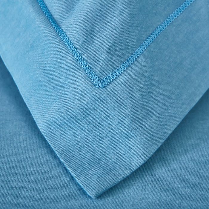 91家纺网 家纺一手货源 找家纺 雲归梦2022年新款加厚全棉大版四件套第二批-格条卡通 潮酷熊蓝