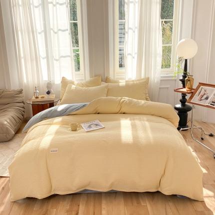 91家纺网 家纺一手货源 找家纺 （总）眠博士 2023新款全棉华夫格四件套