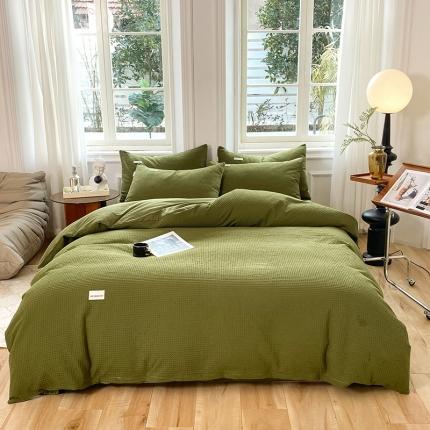 91家纺网 家纺一手货源 找家纺 （总）眠博士 2023新款全棉华夫格四件套