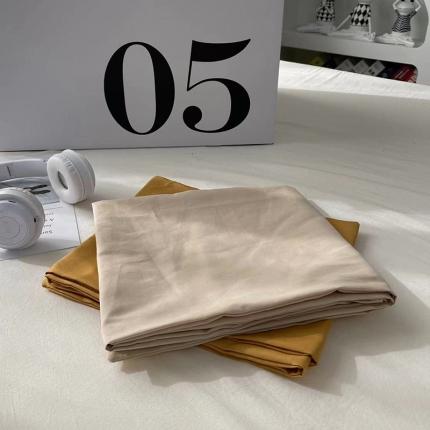 91家纺网 家纺一手货源 找家纺 曼谷 新款百搭双拼水洗棉枕套单只装一对装枕套 奶茶杏黄