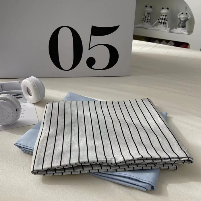 91家纺网 家纺一手货源 找家纺 曼谷 新款百搭双拼水洗棉枕套单只装一对装枕套 克莱因-条纹