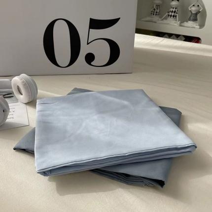 曼谷 新款百搭双拼水洗棉枕套单只装一对装枕套 天蓝海盐