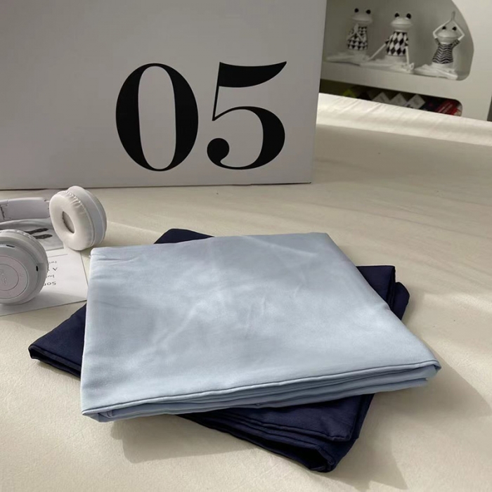 91家纺网 家纺一手货源 找家纺 曼谷 新款百搭双拼水洗棉枕套单只装一对装枕套 天蓝可可蓝