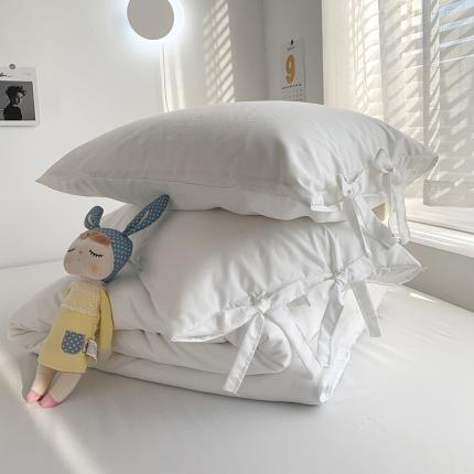 曼谷 新款系带枕套单只装一对绑带款枕套 系带-椰奶