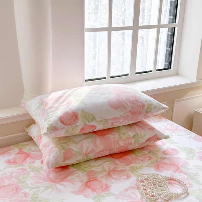 91家纺网 家纺一手货源 找家纺 优彩 2023新款全棉舒适13372单品枕套 玫瑰园