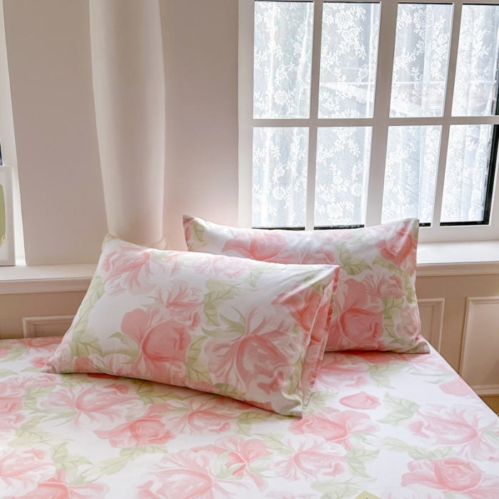 91家纺网 家纺一手货源 找家纺 优彩 2023新款全棉舒适13372单品枕套 玫瑰园