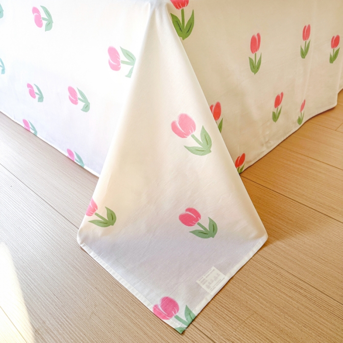 91家纺网 家纺一手货源 找家纺 优彩 2023新款全棉舒适13372单床单 粉色郁金香