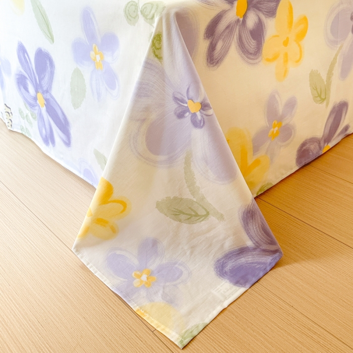 91家纺网 家纺一手货源 找家纺 优彩 2023新款全棉舒适13372单床单 花韵