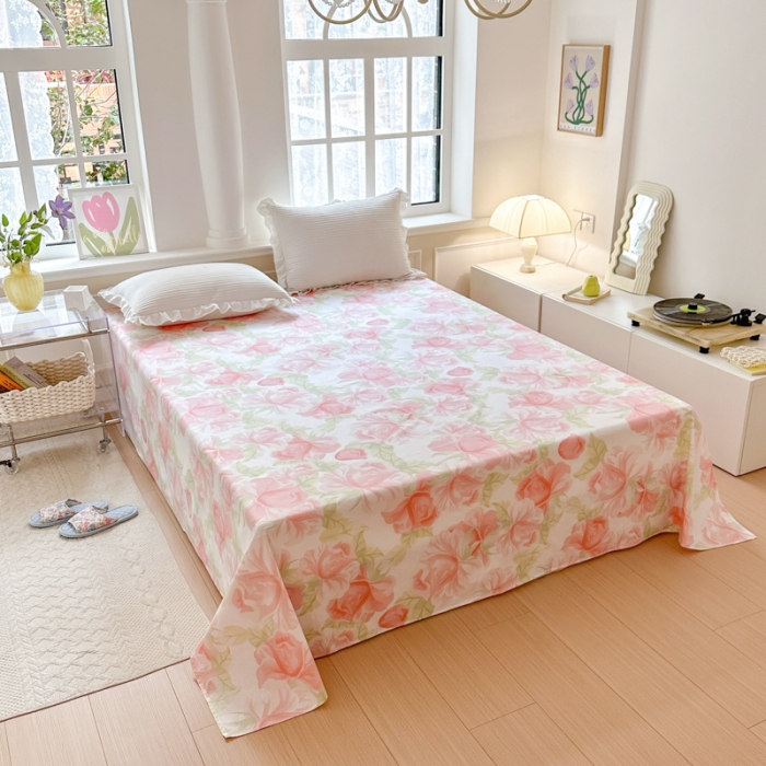 91家纺网 家纺一手货源 找家纺 优彩 2023新款全棉舒适13372单床单 玫瑰园