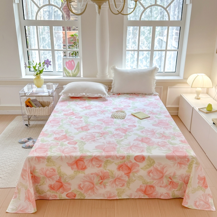 91家纺网 家纺一手货源 找家纺 优彩 2023新款全棉舒适13372单床单 玫瑰园