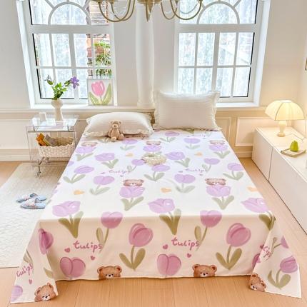 优彩 2023新款全棉舒适13372单床单 香郁熊