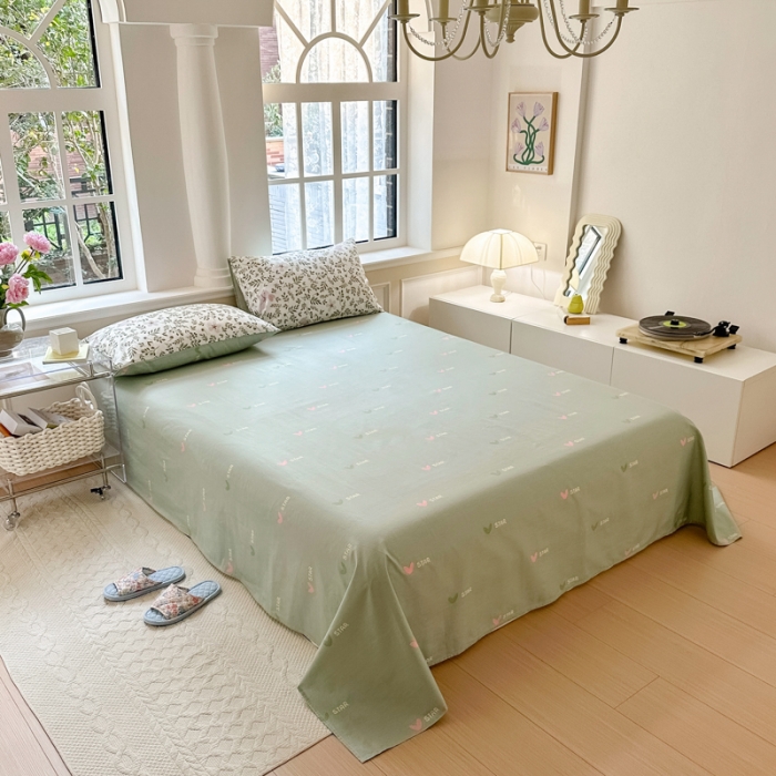 91家纺网 家纺一手货源 找家纺 优彩 2023新款全棉舒适13372单床单 青田兔