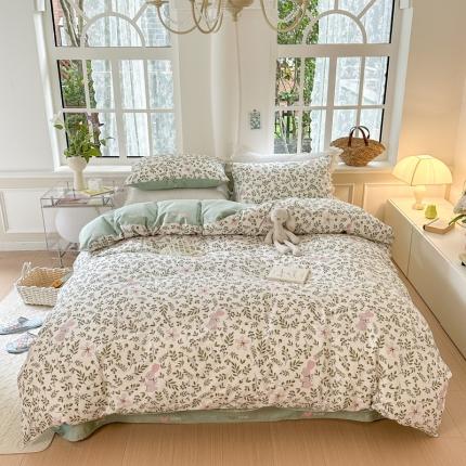 91家纺网 家纺一手货源 找家纺 优彩 2023新款全棉舒适13372单被套 青田兔