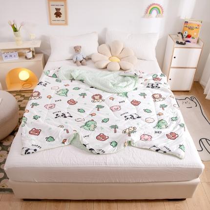91家纺网 家纺一手货源 找家纺 十九色 2025新款凉感豆豆针织棉冰感夏被 动物集