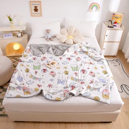 91家纺网 家纺一手货源 找家纺 (总) 十九色 2025新款凉感豆豆针织棉冰感夏被