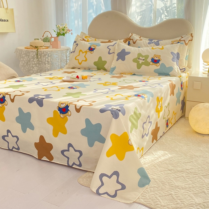 91家纺网 家纺一手货源 找家纺 八十八家纺2025新款全棉12868系列四件套单品床单 星空熊