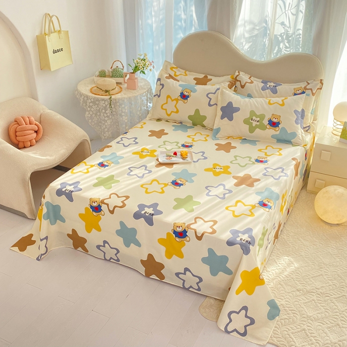 91家纺网 家纺一手货源 找家纺 八十八家纺2025新款全棉12868系列四件套单品床单 星空熊