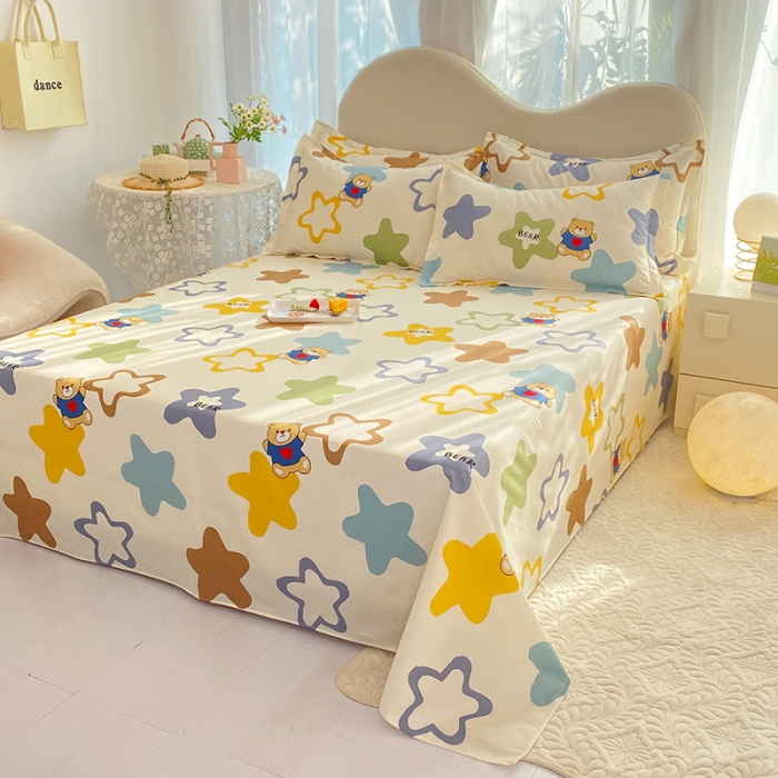 91家纺网 家纺一手货源 找家纺 八十八家纺2025新款全棉12868系列四件套单品床单 星空熊