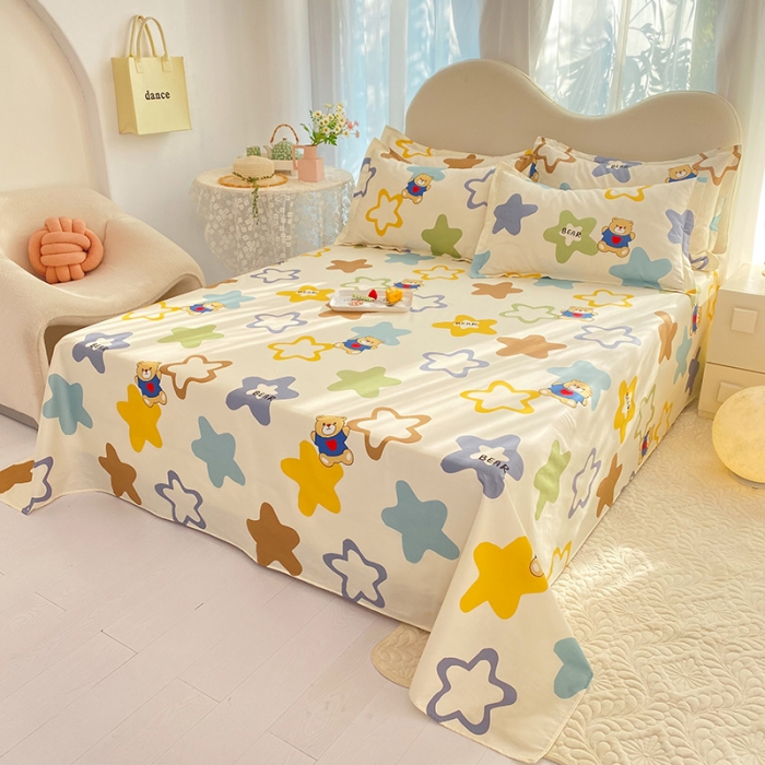 91家纺网 家纺一手货源 找家纺 八十八家纺2025新款全棉12868系列四件套单品床单 星空熊