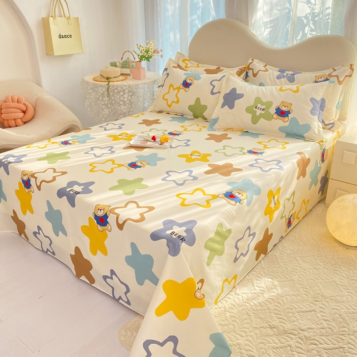 91家纺网 家纺一手货源 找家纺 八十八家纺2025新款全棉12868系列四件套单品床单 星空熊