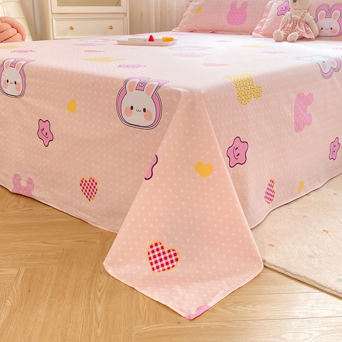 91家纺网 家纺一手货源 找家纺 八十八家纺2025新款全棉12868系列四件套单品床单 星星兔