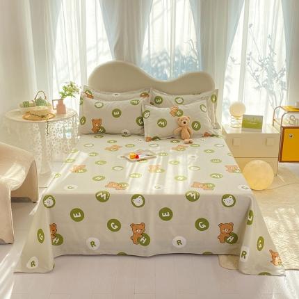 91家纺网 家纺一手货源 找家纺 八十八家纺2025新款全棉12868系列四件套单品床单 字母熊