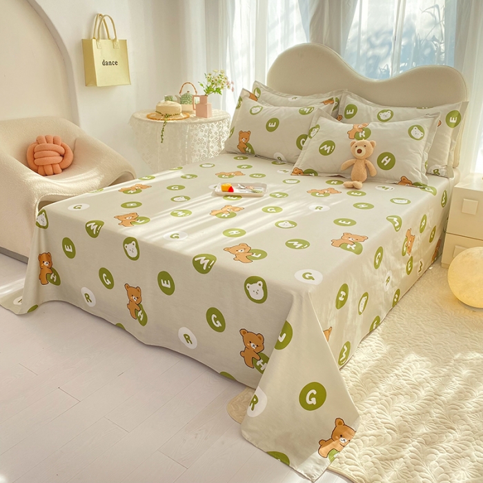 91家纺网 家纺一手货源 找家纺 八十八家纺2025新款全棉12868系列四件套单品床单 字母熊