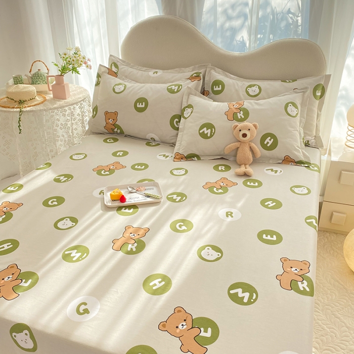 91家纺网 家纺一手货源 找家纺 八十八家纺2025新款全棉12868系列四件套单品床单 字母熊