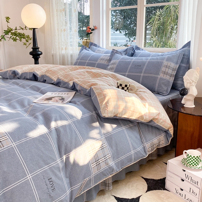 91家纺网 家纺一手货源 找家纺 八十八家纺 2025新款全棉12868床裙款四件套 曼城时光