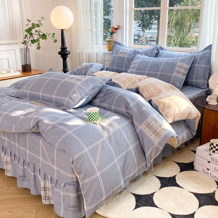 91家纺网 家纺一手货源 找家纺 八十八家纺 2025新款全棉12868床裙款四件套 曼城时光