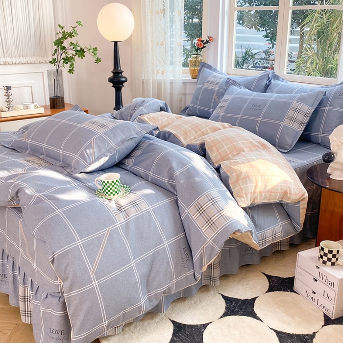 91家纺网 家纺一手货源 找家纺 八十八家纺 2025新款全棉12868床裙款四件套 曼城时光