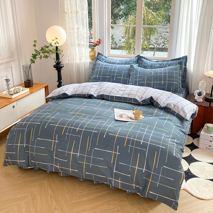 91家纺网 家纺一手货源 找家纺 八十八家纺 2025新款全棉12868床裙款四件套 摩登心情