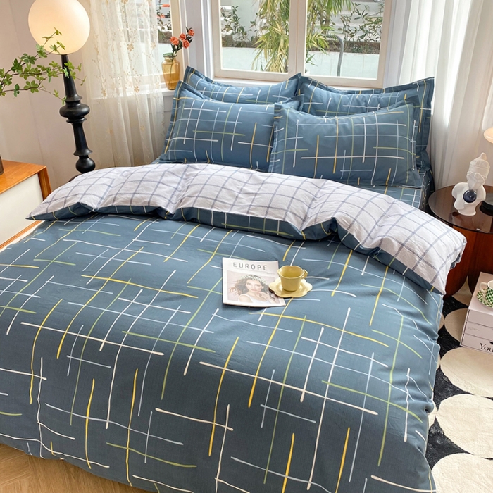 91家纺网 家纺一手货源 找家纺 八十八家纺 2025新款全棉12868床裙款四件套 摩登心情