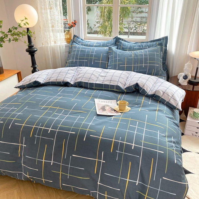 91家纺网 家纺一手货源 找家纺 八十八家纺 2025新款全棉12868床裙款四件套 摩登心情