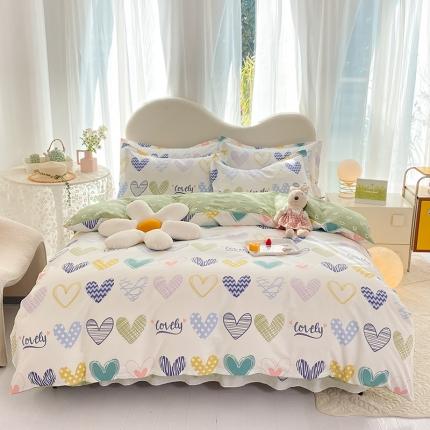 八十八家纺 2025新款全棉12868床裙款四件套 心动时刻