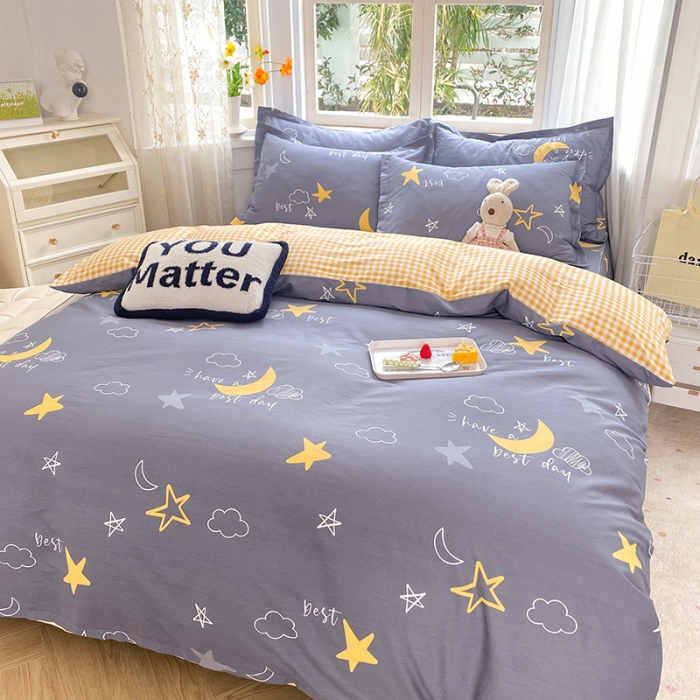 91家纺网 家纺一手货源 找家纺 八十八家纺 2025新款全棉12868床裙款四件套 月光旅程