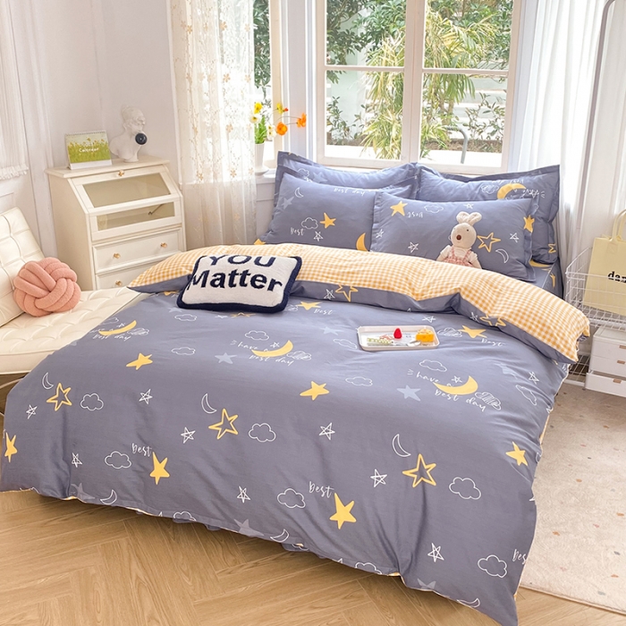 91家纺网 家纺一手货源 找家纺 八十八家纺 2025新款全棉12868床裙款四件套 月光旅程