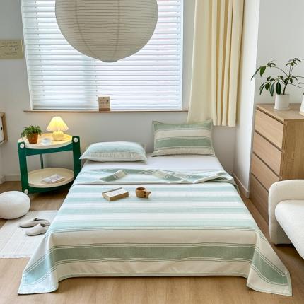 91家纺网 家纺一手货源 找家纺 （总）麻依 2023新款亚麻席棉麻凉席三件套