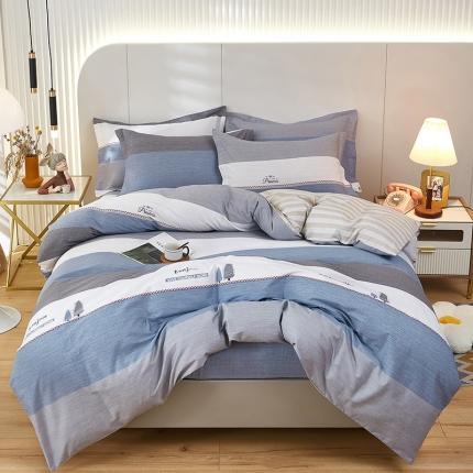 91家纺网 家纺一手货源 找家纺 （总1）安逸家纺 12868 新款全棉床笠四件套床罩学生纯棉床笠款三件套